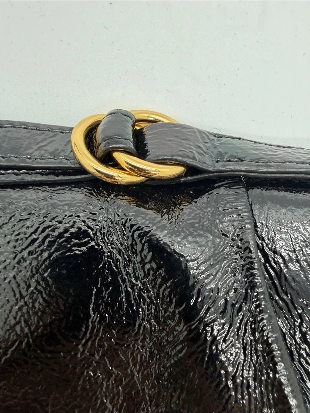HOBO Black Leather‎ Clutch with Gold Hardware NWOT